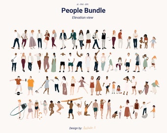 70 Flat vector people illustration - Set of  clipart people