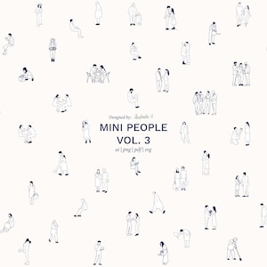 ミニピープル Vol. 3 – フラットベクター PNG、AI、SVG – 建築・デザインのためのヒューマンスケールカットアウト