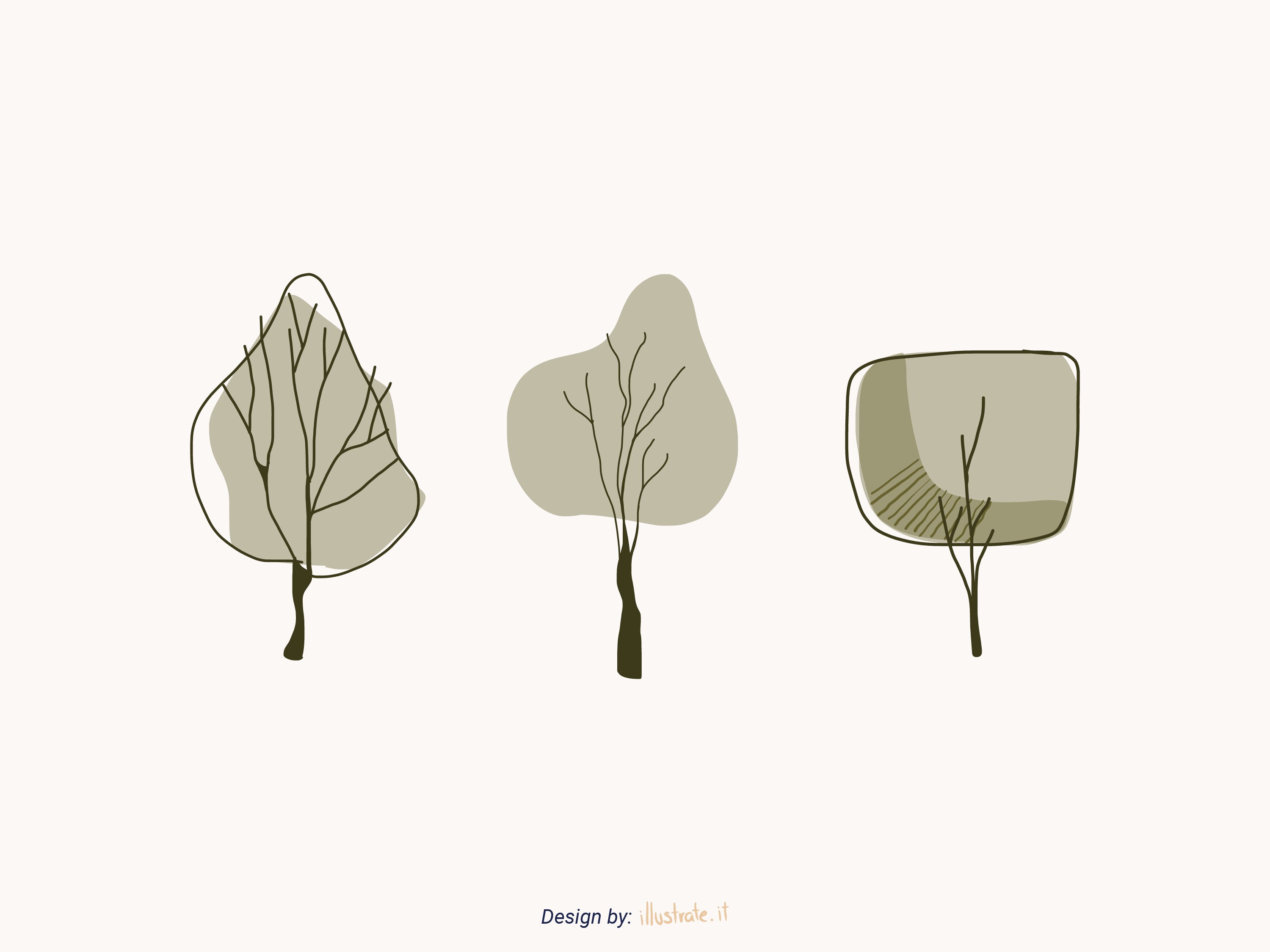 Flat Vector Trees, Cut Out Trees, Architectural Treees - Etsy UK