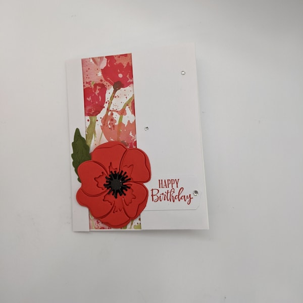 Poppy Birthday Cards, Peaceful Moments Stampin' Up Cards, Peaceful Poppies, Floral Cards, Cards For Her, Cards for Mom, Greeting Cards