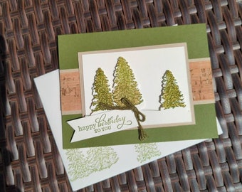 Handmade Stampin Up Birthday Cards, Stampin Up Peaceful Cabin Cards, Birthday Cards for Men, Cards for Coworkers, Fun Fold Cards