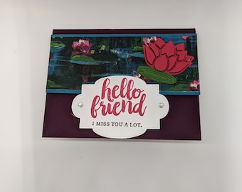 Floral Thinking of You Cards, Stampin Up Lovely Lily Pad Impressions, Lily Cards, Cards for Friends, Cards Just Because, Cards for Women