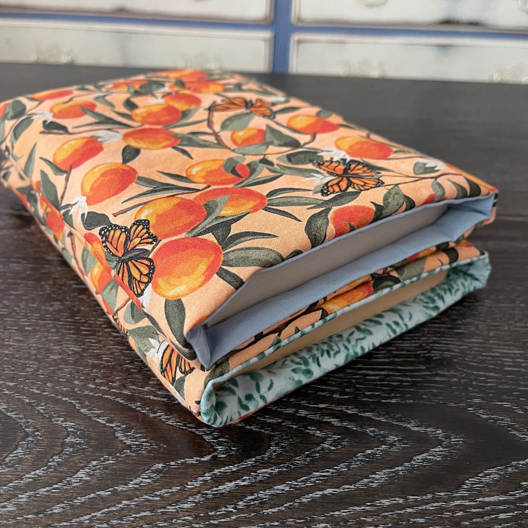Book Sleeve, Book Protector, Multiple Sizes, Butterflies and Oranges - Etsy