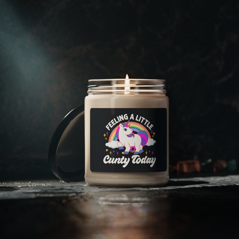 funny candle, scented candle, birthday gift, friendship candle, sassy gift, unicorn gift, feeling cunty today