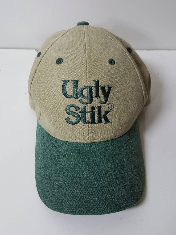 Vintage Ugly Stik Strapback RARE Tan Green Cap Hat 