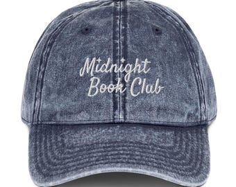 Cappello da club del libro di mezzanotte, cappello da baseball da donna, cappello da club del libro ricamato, idea regalo per insegnanti, alla moda, cappello per amanti dei libri, regalo per appassionati di libri