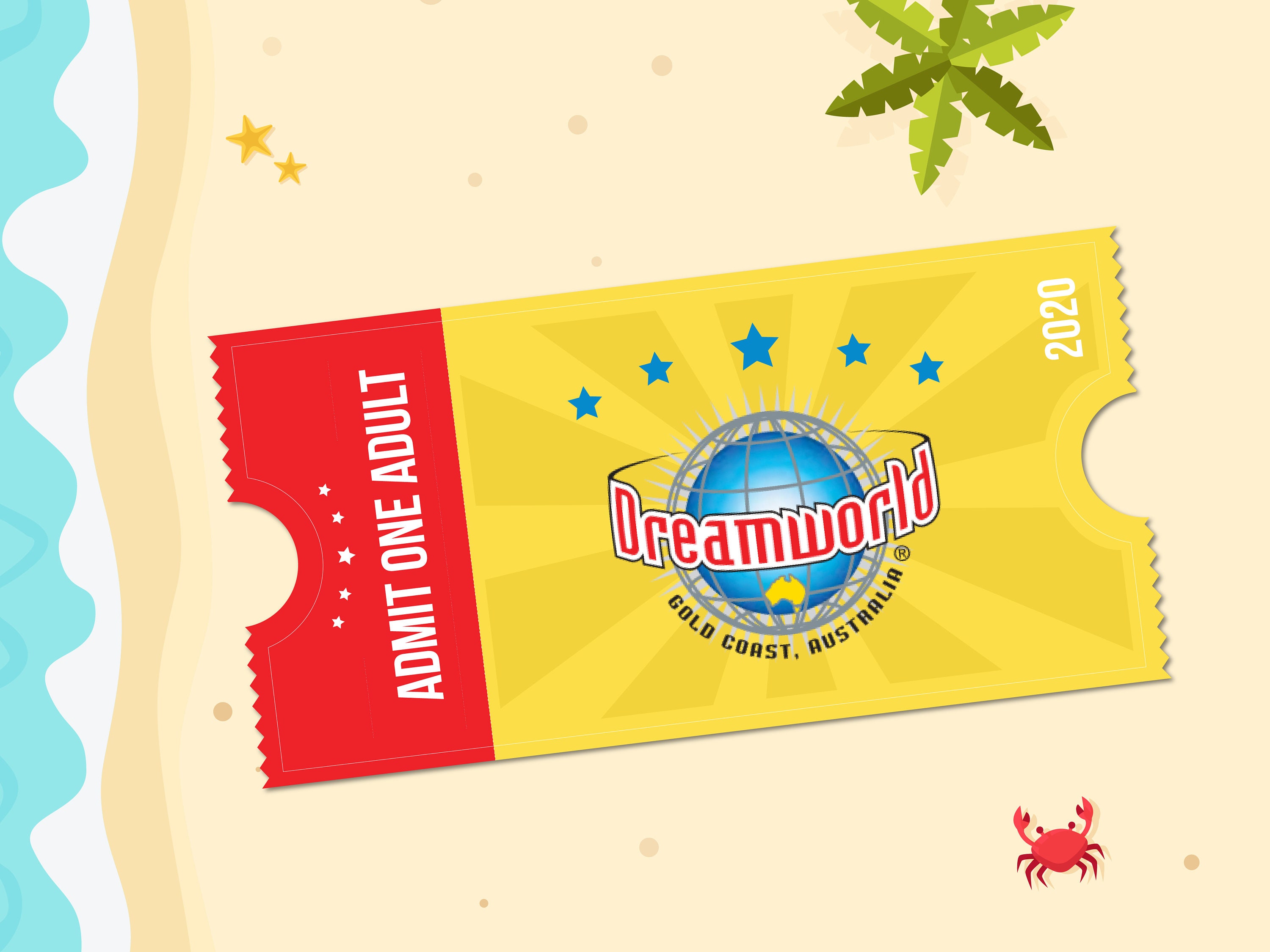 PRINTABLE Theme Park Novelty Gift Tickets Gold Coast Etsy