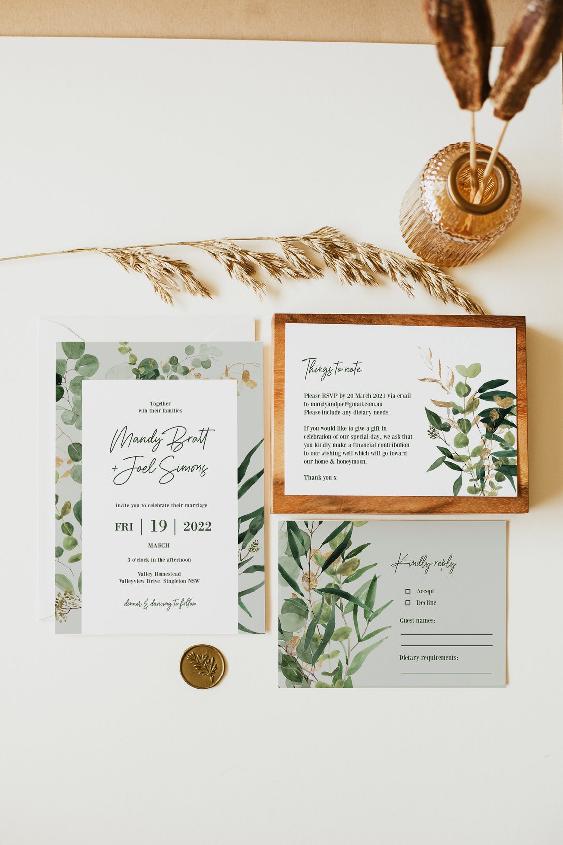 EDITABLE Wedding Invite Details Card & RSVP Bundle image 1