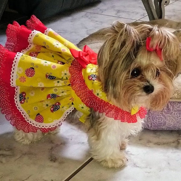 Sweet Spring, Summer, Hand Made Harness Pet Dress For Small Breed Dogs and Puppies