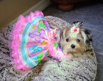 Spring, Summer, Hand Made Harness Pet Dress For Small Breed Dogs and Puppies