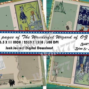 Wizard of Oz Junk Journal Pages: 37-Page Printable Set (Digital Download)