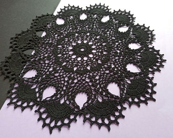 Lace Black Coffee Table Decor for Light Interior or Gothic Room Decor