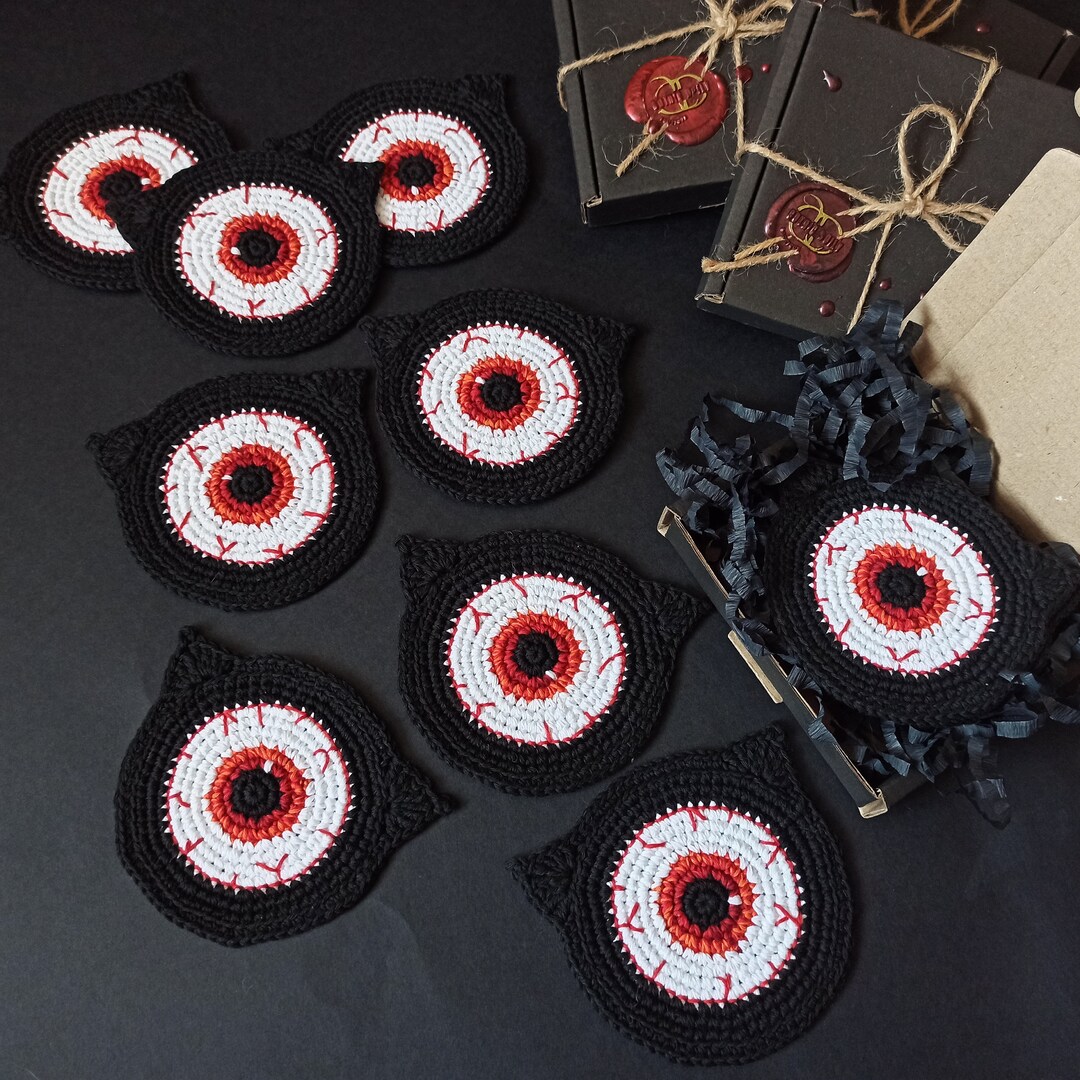 Set 6 Demon Eye Coasters for Halloween Party Decor - Etsy