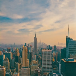 New York City Sunset - Digital Download - Frame Print Wall Art Landscape Photography - Rockefeller Center Empire State Building Manhattan NY