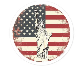 Lady Liberty-vinylsticker: sticker patriottische vlag van de VS