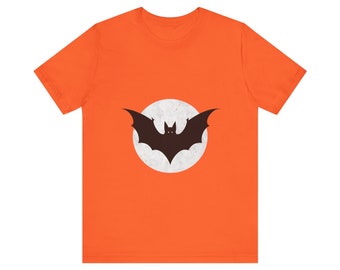 Bat & Full Moon Halloween T-Shirt | Spooky Graphic Tee
