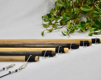 Cat Teaser Wand - Solid Wood  With Replaceable Cording