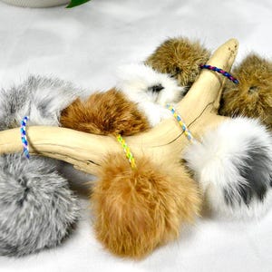 Double Pom Pom - Rabbit Fur Cat Toy
