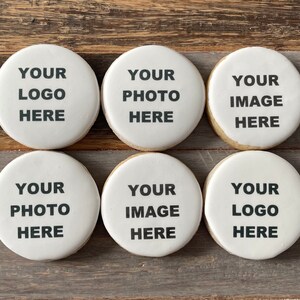 6 Custom Print Logo and  Photo Cookies