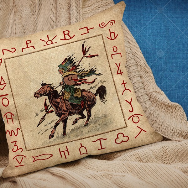 Vintage Cowboy Pillow Cover Etsy
