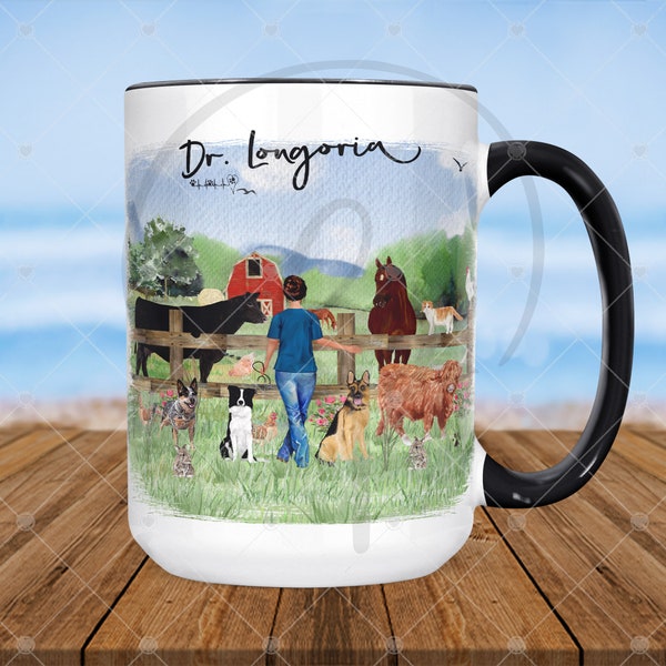 Personalized Large Animal Female Veterinarian Drinkware | Gift for Her | Vet Gift | Ranch Doc | Horse Cow Vet | Vet Tech | Graduation Gift