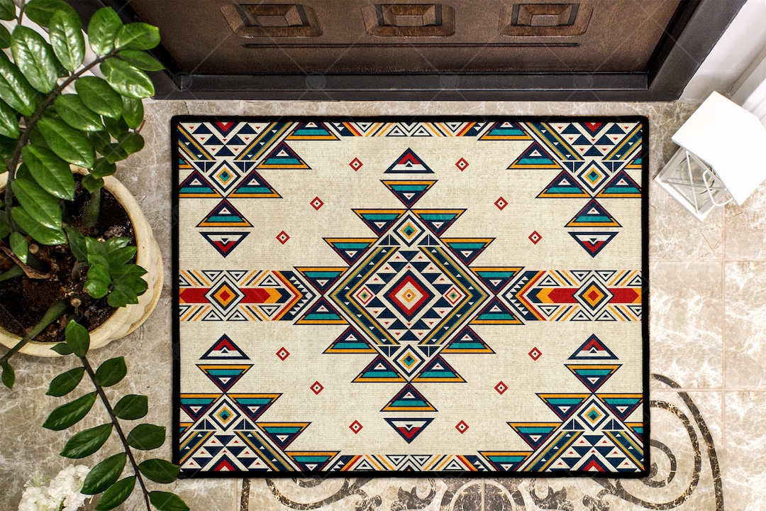 Door Mat/floor Mat | Native American Indian Pattern | Southwestern Home ...
