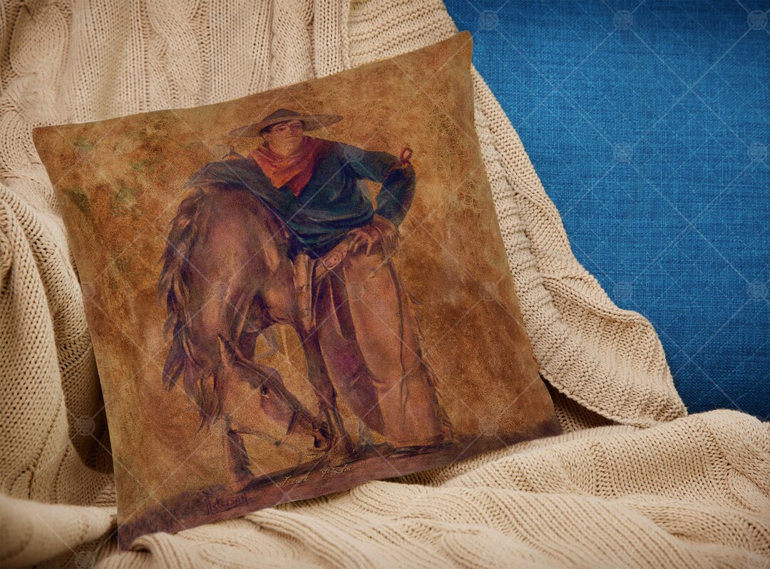 Leathaire Pillow Tan Vintage Rodeo Cowgirl Leather Pillows Vintage