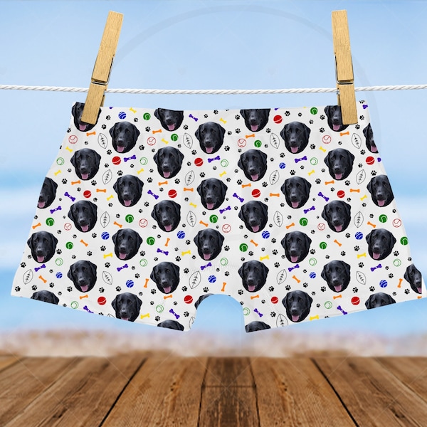 Pet Face Women's Boyshorts | Boyshort Underwear | Pet Photo | Dog Bone Paw Print | Puppy Toy Balls | Girlfriend Gift | Wife Gift | Dog Lover