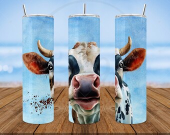 Skinny Tumbler | Funny Cow 6 | Stainless Steel Insulated Tumbler | Cute Dairy Cow | Best Friend Gift | Co Worker Gift | Barn Friend Gift