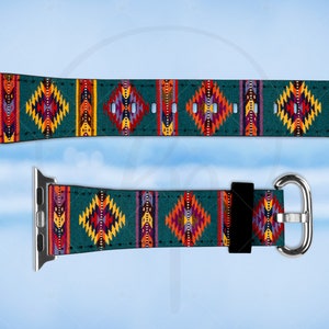 Aztec Navajo Watch Band | Southwestern Bracelet | American Indian Blanket | Tribal Pattern | Indian Chief | Apple Samsung Replacement Band