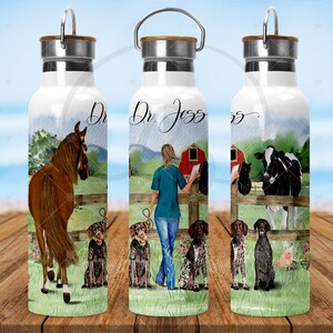 Personalized Large Animal Veterinarian Drinkware | Female Nurse | Vet Appreciation Gift | Horse Cow Vet | Vet Tech | Vet Graduation Gift