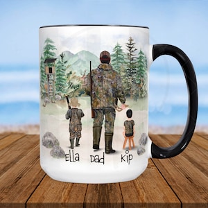 Personalized Family Hunting Drinkware | Father Daughter Son Mom Deer Hunting | Family In Camo | Deer Camp | Father's Day | Brother Birthday