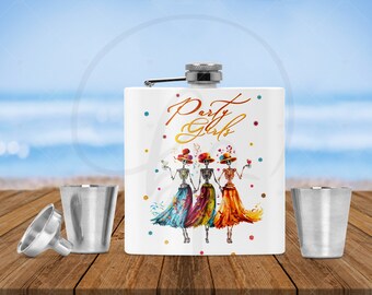 8oz Sugar Skull Stainless Steel Flask