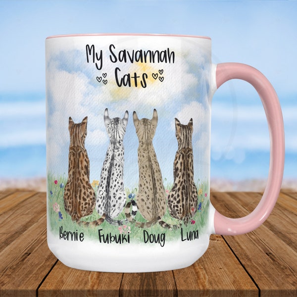 Personalized Savannah Cat Drinkware | My Savannah Cat | Cat Mom Gift | Best Friend Gift | Sister Birthday Gift | Cat Dad Gift |Cat Lover Mug