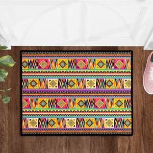 African Kente Pattern Print Floor Mat