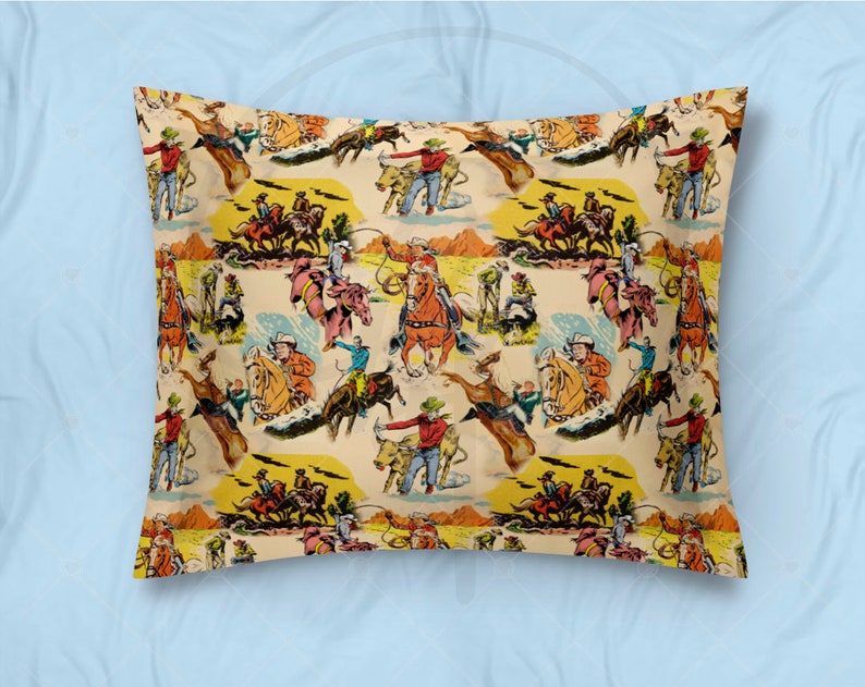 Pillow Sham Vintage Rodeo Cowboy Western Home Bedding Decor Country