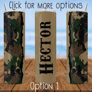 Camouflage Skinny Tumbler | Personalized | Deer Hunting Camp | Boyfriend Gift | Dad Gift | Glitter Camouflage | Gift From Daughter | Travel