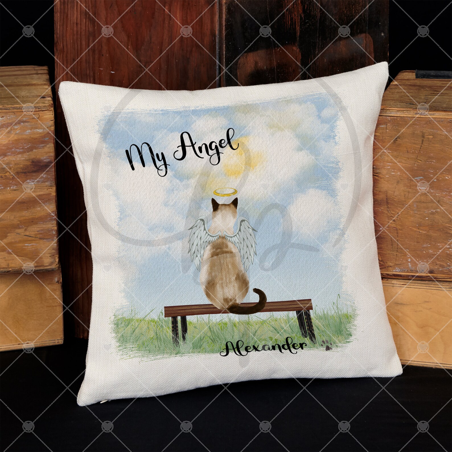 Personalized Pet Memorial Linen Pillow Remembering Your Etsy