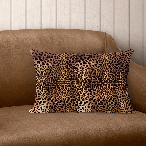 Leopard Linen Lumbar Pillow Animal Print Western Decor Faux Leopard Western Throw Pillow Mom Gift Housewarming Gift Anytime Gift