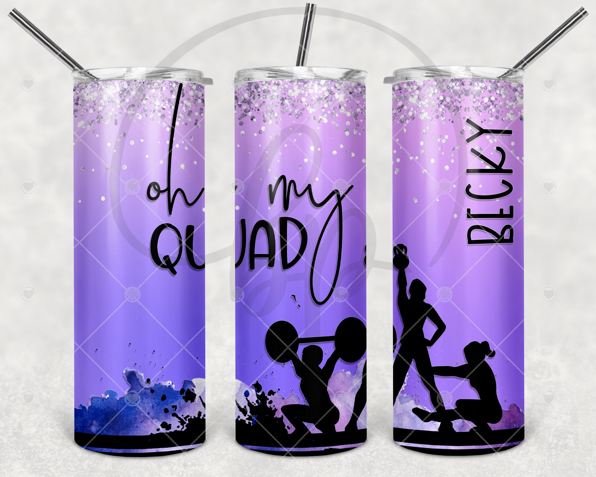 Personalized 20oz Skinny Tumbler Yoga Excercise Quad Etsy
