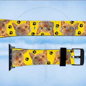 Personalized Pet Face Watch Band | Pet Photo Smart Watch Replacement Band For Apple & Samsung | Paw Print | Mom Gift | Best Friend Gift