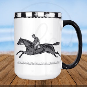 Ceramic Coffee Mug | Vintage Fox Hunt | Old European Styled Rider | Western Decor | Housewarming Gift | Gift For Mom | Anytime Gift