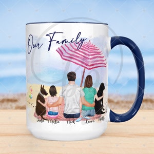 Personalized Family Beach Drinkware | Family Beach Vacation Memories | Family Portrait | Birthday, Christmas Gift | Perfect Anytime Gift
