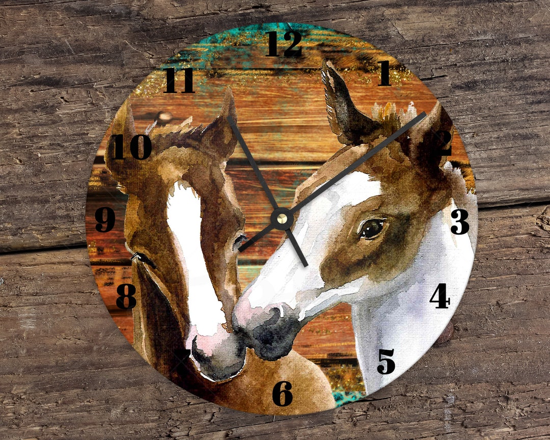 Wall Clocks Colt Nibbles Western Wall Clock Barn Clock Gift for Friend