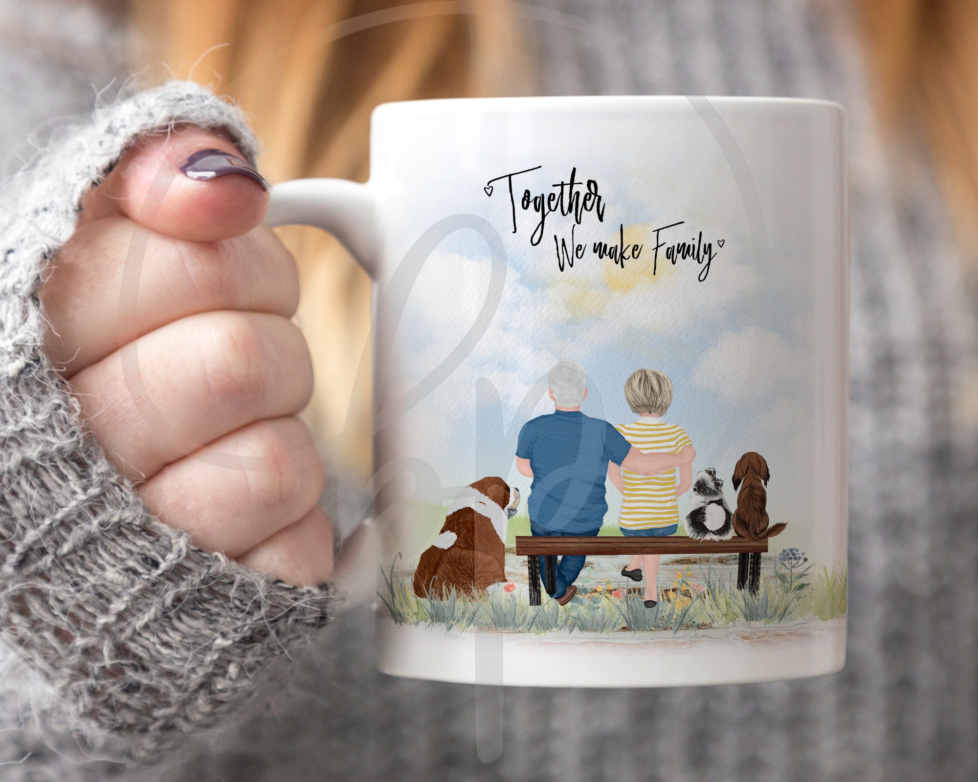 Personalized Couple with Dog Mug Custom Family Pet Mug Etsy