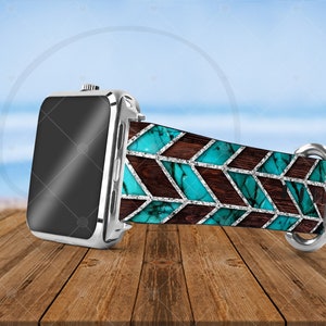 Watch Bands  Smart Watch | Faux Turquoise and Wood | Apple Fitbit  Samsung Watch Band | Gifts for Her | Birthday Gift | Stocking Stuffer