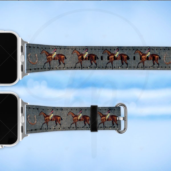 Watch Bands | Watercolor Horse Art | Vintage Race Horse | Thoroughbred Horse Lover | Barn Buddy Gift | Sister Birthday Gift | Mom Gift