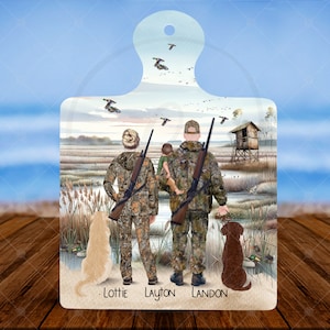 Personalized Family Hunting Trivet | Duck Hunting | Father & Son Mallard Hunt | Duck Blind | Bird Hunting Gift | Son Birthday | Father's Day