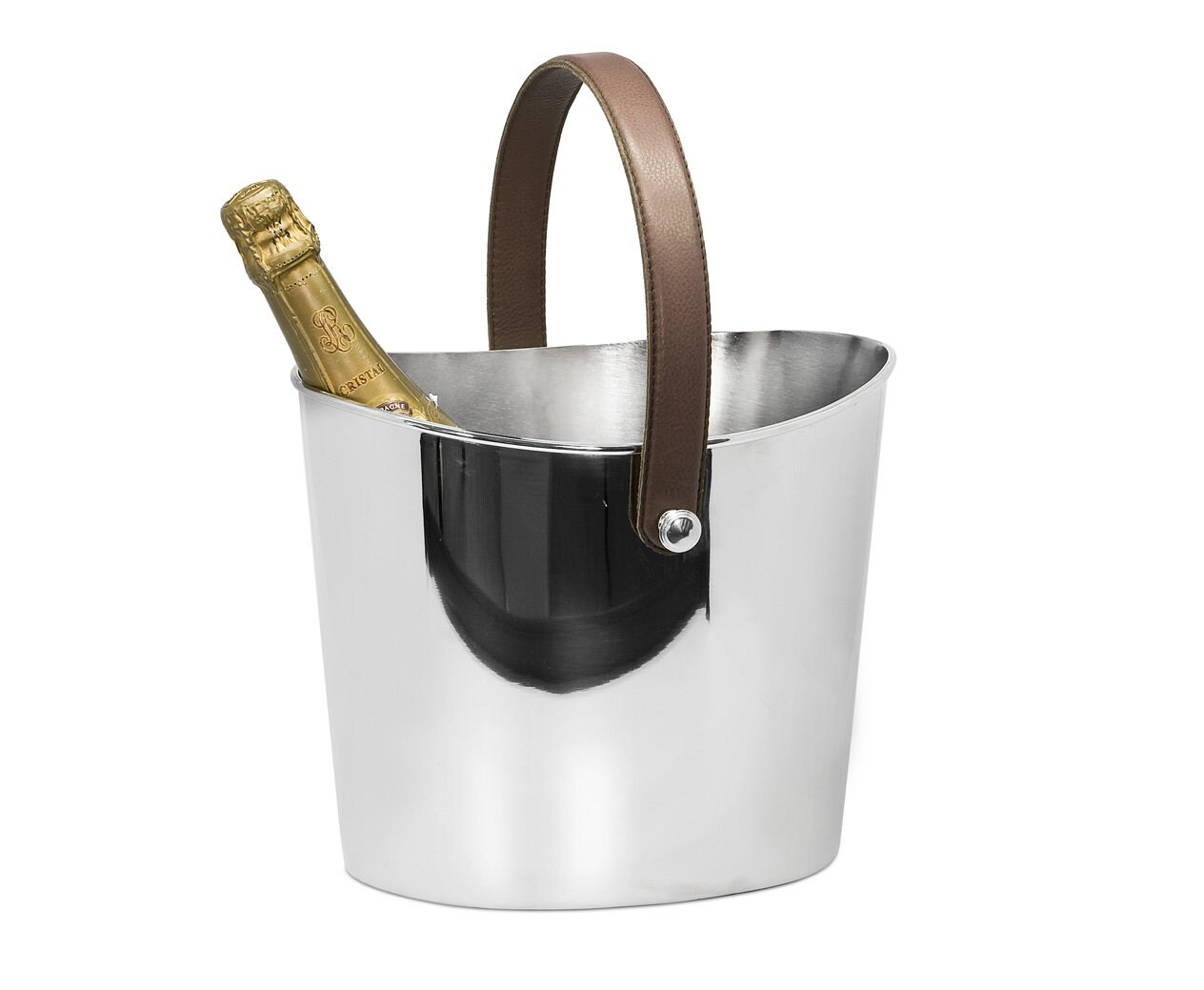 Ice Bucket Gilbert Wine Cooler With Brown Leather Handle Etsy