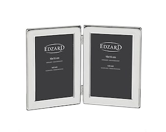EDZARD double cadre photo Salerno pour 2 photos 10 x 15 cm, argenté, anti-ternissement